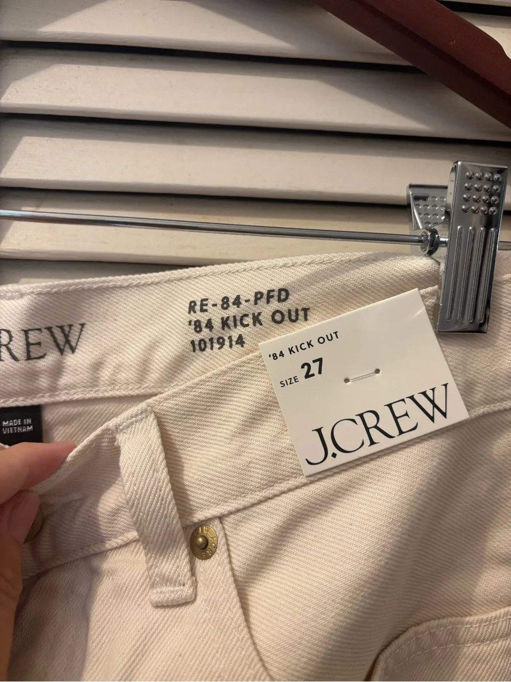 J. Crew Cropped Straight-Leg Jeans in Off-White